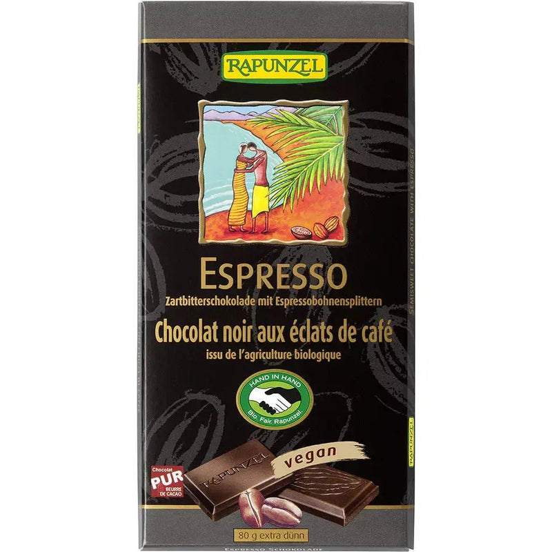 Hořká čokoláda ESPRESSO 80 g BIO Rapunzel