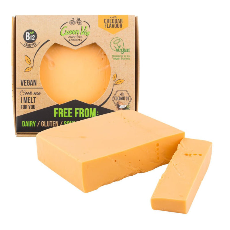 Veganská alternativa sýru cheddar blok 250 g GREENVIE