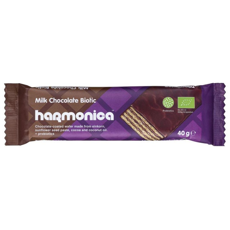 Oplatka v čokoládě s probiotiky 40 g BIO HARMONICA