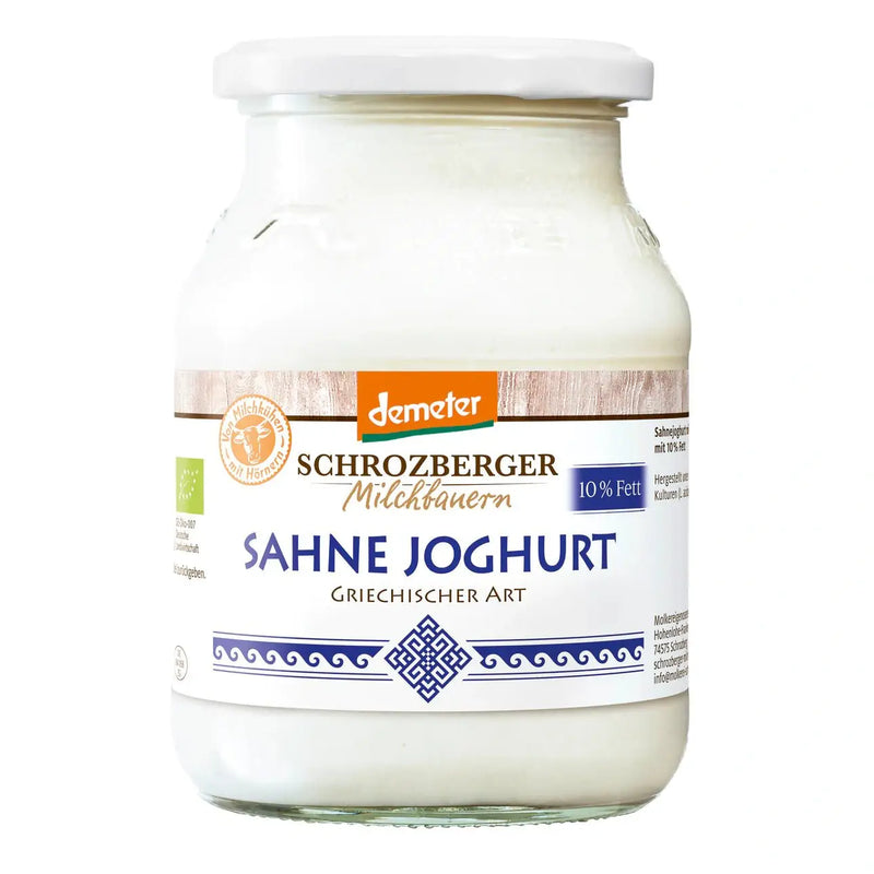 Smetanový jogurt řecký natur 10 % tuku 500 g BIO SCHROZBERGER