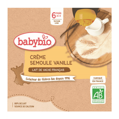 Krém krupička vanilka 4x85g BABYBIO