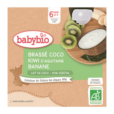 Kiwi, banán, kokosové mléko 4x85g BABYBIO
