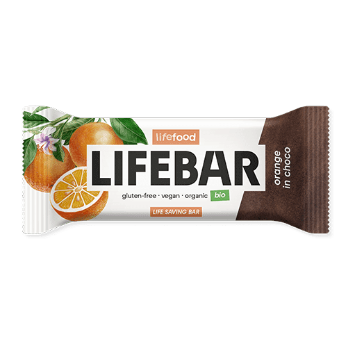 Tyčinka pomeranč v čokoládě RAW BIO Lifebar 40g LIFEFOOD