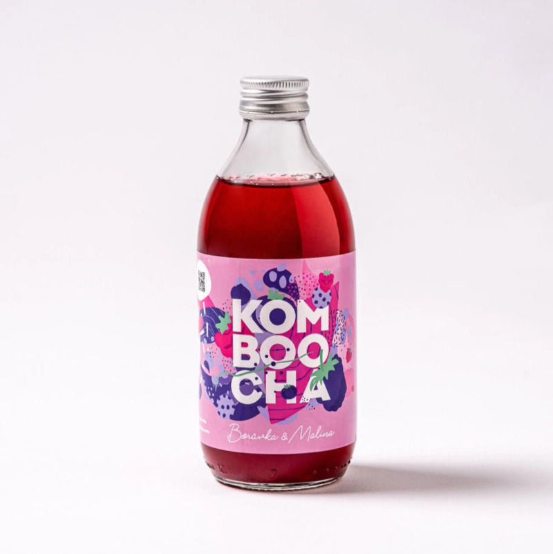 Komboocha Borůvka-malina 330 ml BIO TAP DRINKS