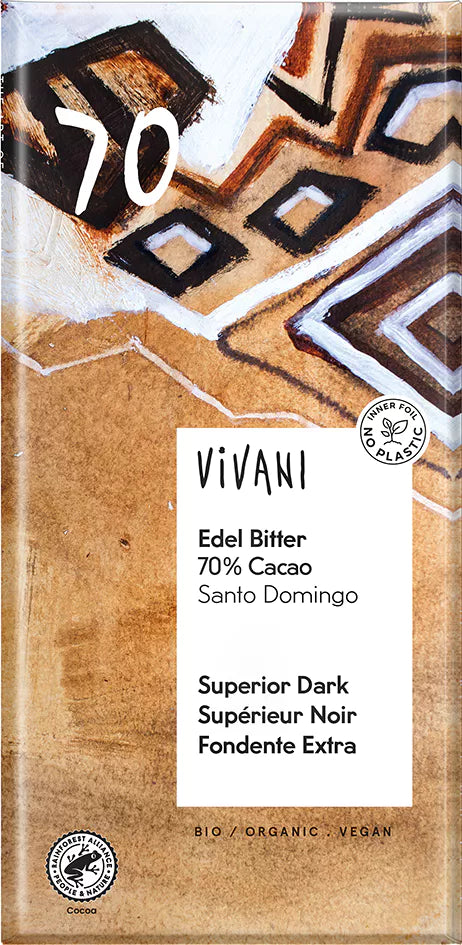 Hořká čokoláda 70% Santo Domingo 100 g BIO VIVANI
