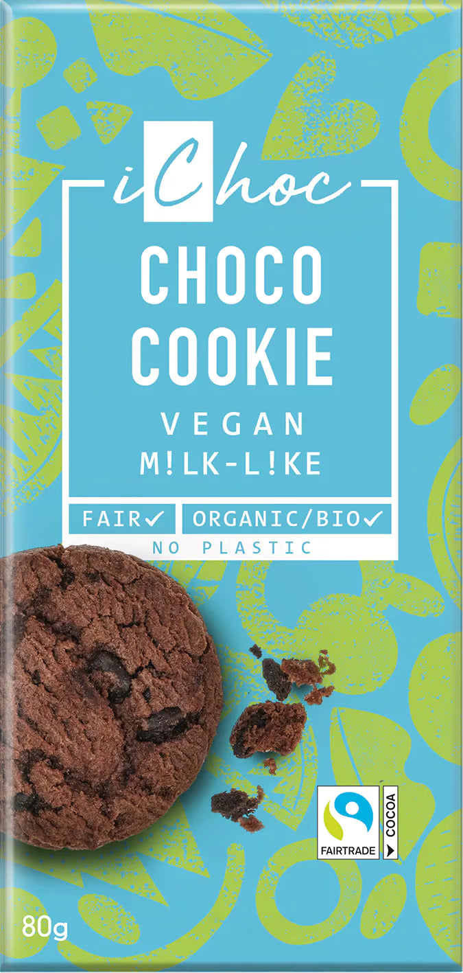 Vegan čokoláda cookie 80 g BIO iChoc
