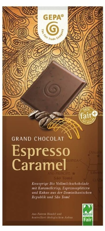 Mléčná čokoláda espresso karamel 100 g BIO GEPA
