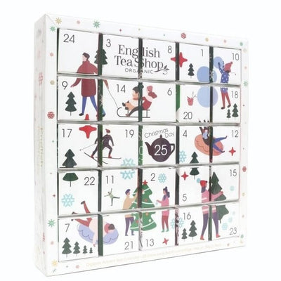 Adventní vánoční čajový kalendář Bílý Puzzle, 25 pyramidek, English Tea Shop