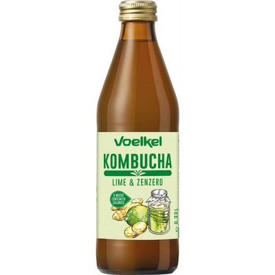 Kombucha limetka a zázvor 330 ml BIO Voelkel