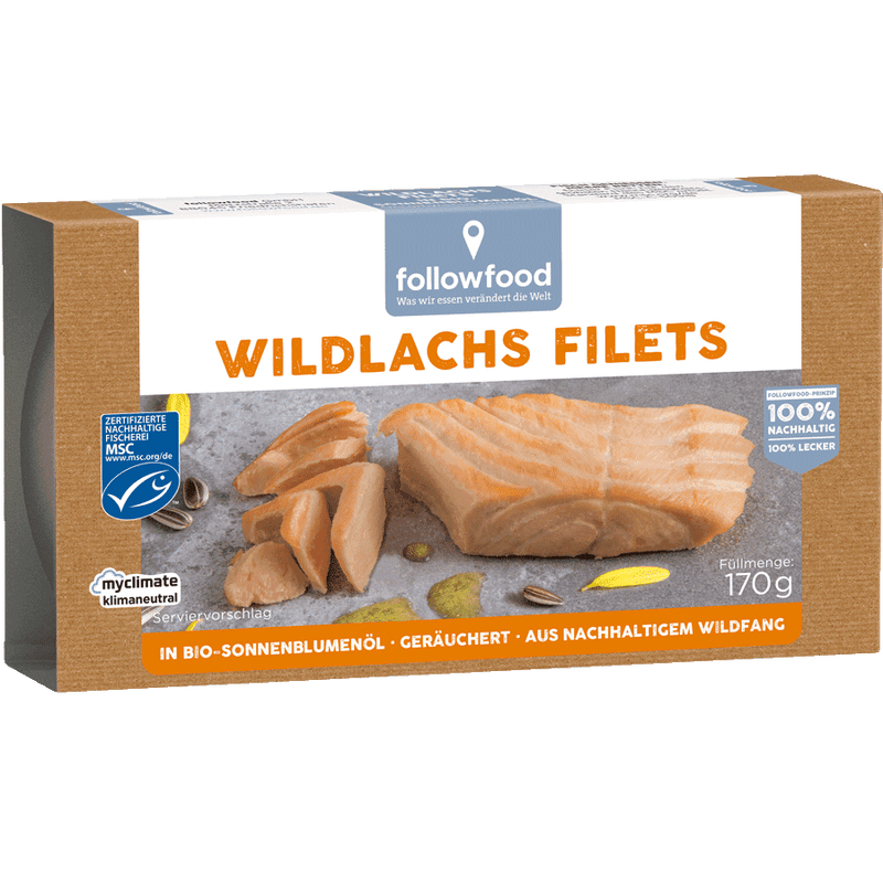 Filety z divokého lososa v BIO slunečnicovém oleji 170 g FOLLOWFOOD