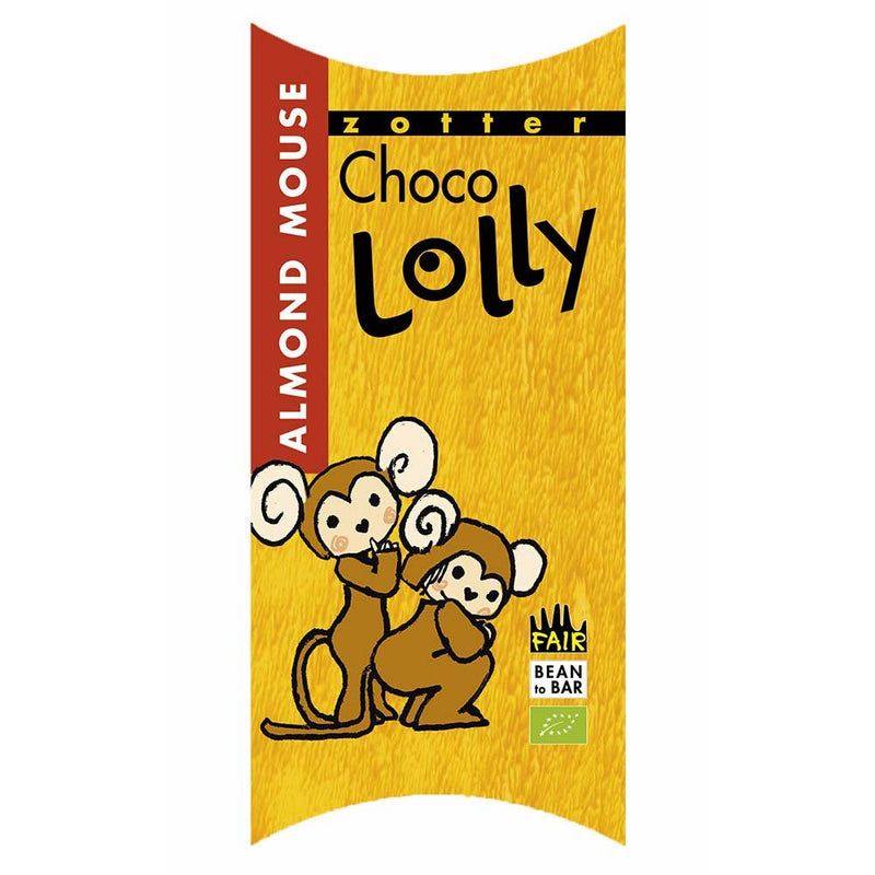 Čokoládové lízátko Mandlová myška 20g BIO Zotter