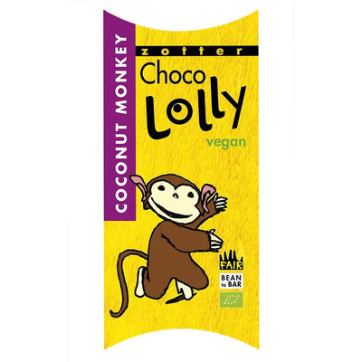 Čokoládové lízátko BIO Kokosová opička 20g Zotter