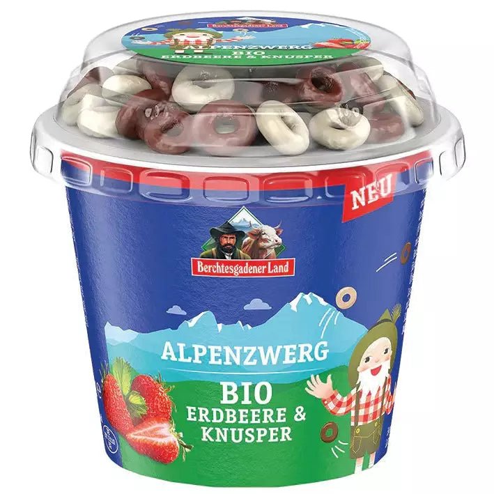Jahodový jogurt s čokoládovými kroužky 137 g BIO Berchtesgadener Land