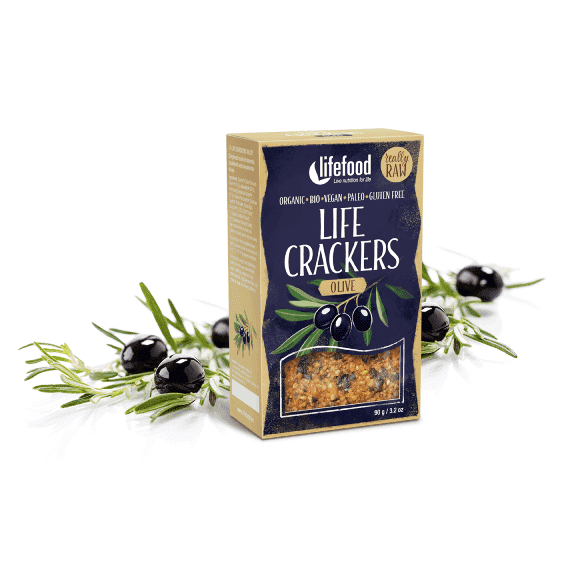 LIFE CRACKERS olivové RAW BIO 90g LIFE FOOD