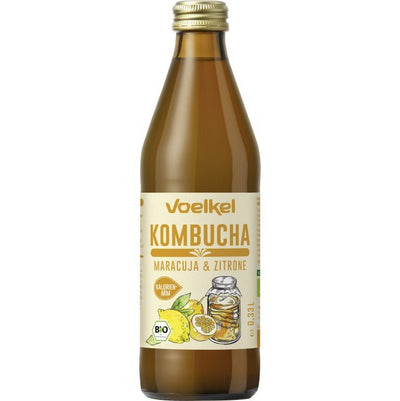 Kombucha marakuja a citrón 330 ml BIO Voelkel