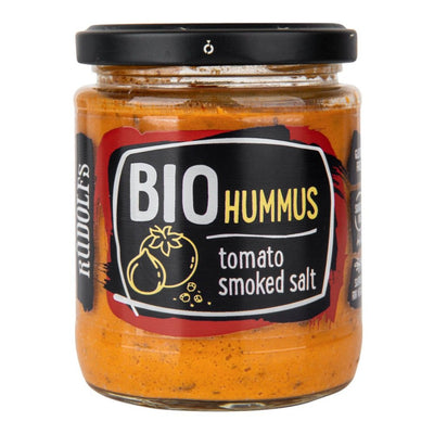 Hummus- cizrnová pomazánka s rajčaty a uzenou solí 230 g BIO Rudolfs