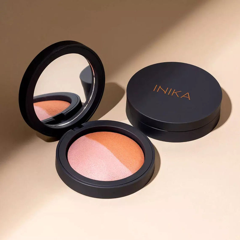 Přírodní zapečená minerální duo tvářenka - Burnt Peach Bio 6,5g INIKA ORGANIC