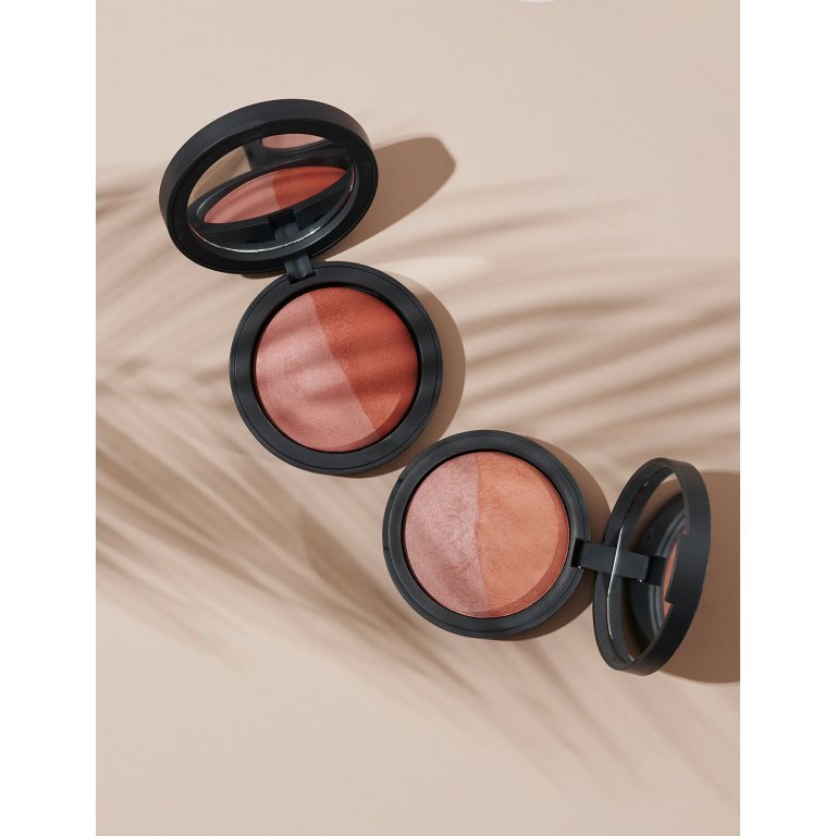 Přírodní zapečená minerální duo tvářenka - Burnt Peach Bio 6,5g INIKA ORGANIC