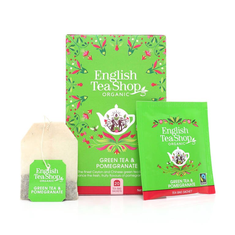 Zelený čaj s granátovým jablkem 40g 20ks BIO English Tea Shop