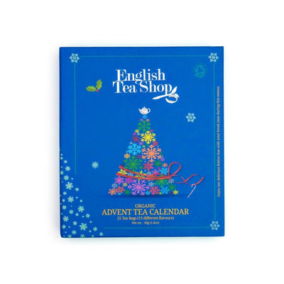 Adventní vánoční čajový kalendář Modrý "Kniha", 25 pyramidek, English Tea Shop